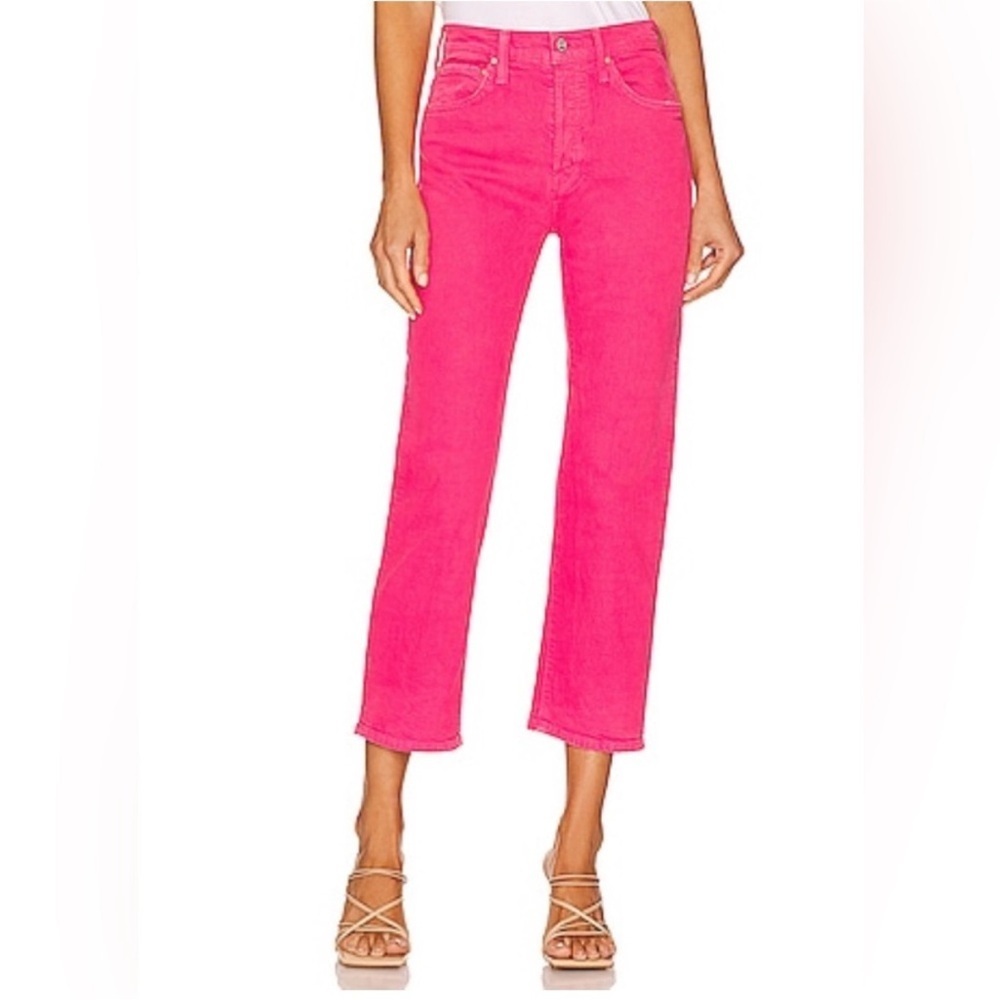 MOTHER superior women 26 4 ditcher crop jean pants ankle azalea pink straight